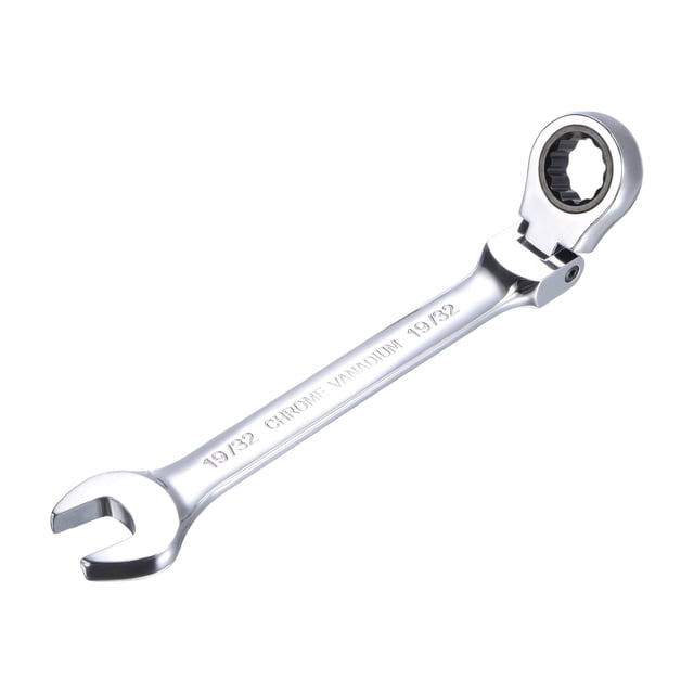 Unique Bargains 19/32' Flex-Head Ratcheting Combination Wrench SAE 72 Teeth 12 Point Ratchet Box Ended Spanner Tools