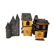 Target Bullseye Halloweeen Village Houses Haunted House Candy Store Castle Light-Up Set of 3