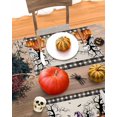 thumbnail image 6 of Halloween Placemats Set of 4 Grimace Pumpkin Place Mats Fall Placemat Trees Bat Candy Witch Hat Ghost Linen Table Mats for Dining Kitchen Table Holiday Dinner Party Home Decorations 13x19 Inch, 6 of 8