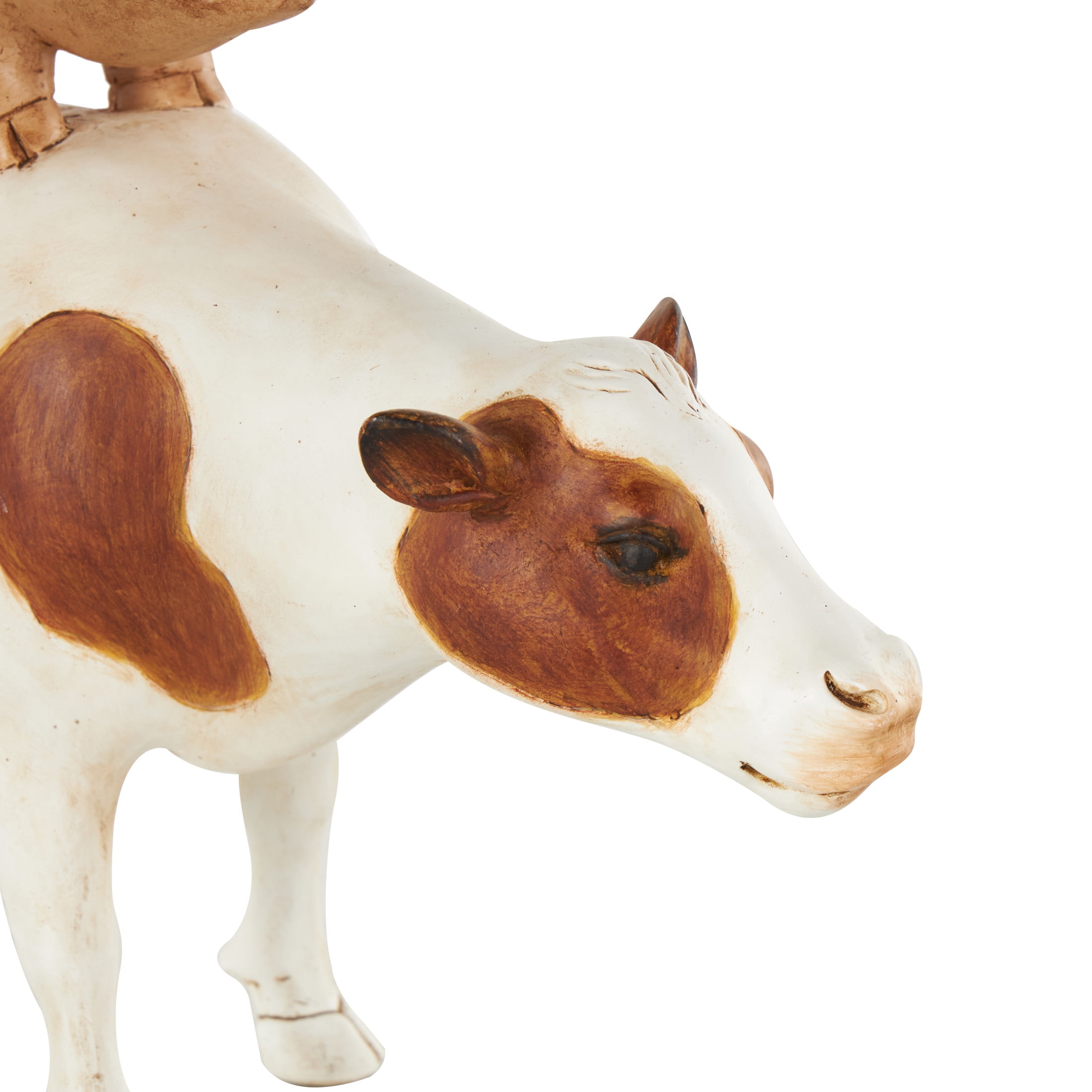 15" x 17" Multi Colored Resin Stacked Farm Animals Sculpture, by DecMode