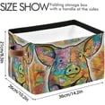 thumbnail image 4 of FREEAMG Piggy Storage Basket with Handles Collapsible Storage Bins Canvas Fabric Storage Organizer for Shelves Closet Bedroom Living Room 1Pack, 4 of 7