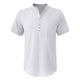 thumbnail image 5 of Mens Casual Manga Corta Botón Abajo Camisas, Verano Color Sólido, Cuello de Soporte Bolsillo Camisa Turndown, 5 of 9