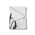 thumbnail image 2 of Lets Cuddle Soft Flannel Fleece Throw Blanket, Hand Written Calligraphy in a Cursive Joined Font Warm Feelings, Cozy Plush for Indoor and Outdoor Use, 70" x 90", Dark Grey and White, by Ambesonne, 2 of 6