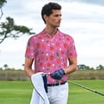 thumbnail image 3 of Balery Strawberry Floral Camisa Polo de Hombre con Estampado, de Manga Corta y Tejido Medio, Camisa Tipo Golf Polo-X-Large, 3 of 6