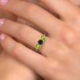 thumbnail image 4 of Gem Stone King 925 Silver and 10K Yellow Gold Black Sapphire and Green Peridot Engagement Ring for Women | 1.79 Cttw | Round 5MM | Gemstone September Birthstone | Size 8, 4 of 6
