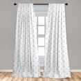 thumbnail image 5 of Ambesonne Nautical Curtains, Maritime Sea Item Pattern, Pair of 28"x95", Charcoal Grey and White, 5 of 5