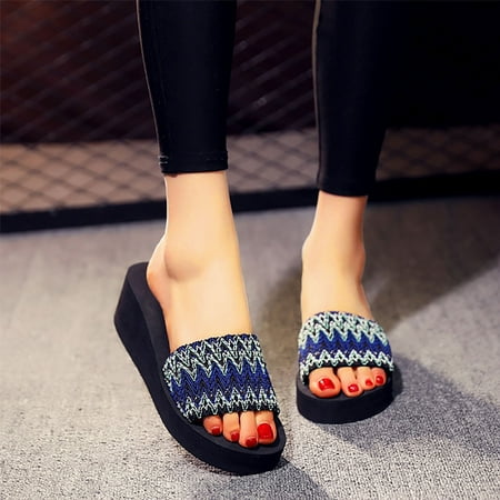 

Slippers For Women Ladies Bohemian Beach Shoes Platform Slippers Causal Shoes
