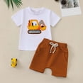 thumbnail image 4 of Toddler Boys Clothes Baby Boy Outfit Sets Baby Boy Summer Clothes 12 18 24 Month 3T 4T 5T Toddler Boy Outfits Dinosuar Set Gibobby(18-24 Months,Brown), 4 of 8