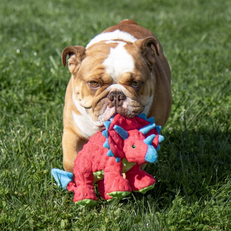 goDog Dino Frills Squeaky Plush Toy, Large Red photo 6
