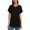 Black, variant on Women's Casual V-Neck T-Shirt Loose Fit Rolled Cuff Tunic Tops with Side Slit Black