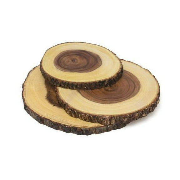 Lipper International Set of 3 Acacia Bark Board, Assorted Sizes