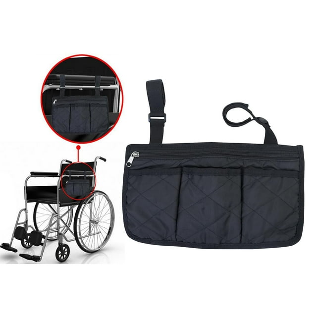 Reposabrazos de ruedas Colcomx bolsa lateral para silla de ruedas con bolsillo para teléfono