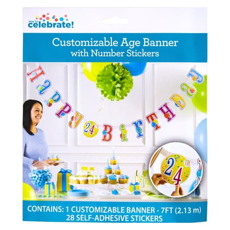 Customizable Happy Birthday Banner 7 Ft 1ct Walmart Com