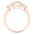 thumbnail image 4 of 2.82 ct Emerald Cut Natural Morganite Three-Stone Engagement Ring for Women in 18K Rose Gold, 4 of 5