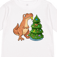 thumbnail image 4 of Inktastic Tyrannosaurus Rex Decorating Christmas Tree Boys or Girls Long Sleeve Toddler T-Shirt, 4 of 5