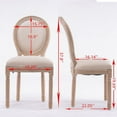 thumbnail image 6 of French Style Solid Wood Frame Antique Painting Linen Fabric Oval Back Dining Chair,Set of 2,Cream, 6 of 8
