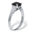 thumbnail image 2 of PalmBeach Jewelry .12 TCW Cushion Black Spinel and Cubic Zirconia Sterling Silver Engagement Ring, 2 of 5