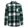 thumbnail image 1 of Blusa y camisa de manga larga con cuello vuelto para hombre, informal, a cuadros, con un solo bolsillo y botones, camisa de manga larga con cuello vuelto para hombre, tops de algodón para hombre, 1 of 8