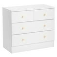 thumbnail image 3 of YYAo Drawer Dresser, Three Layers and Four Drawers Chest of Drawers Matte Gold Handles, Storage Cabinet, White, 3 of 10