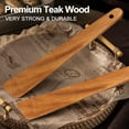 thumbnail image 4 of 2 Pcs Teak Wood Spatula Set 12 Inch Kitchen Turner Spatula Best Wooden Utensils for Cooking Spatula Egg Flipper Spatula Non Stick Kitchen Utensil Flat Scraper Spatula Mixing Baking Spatula, 4 of 7