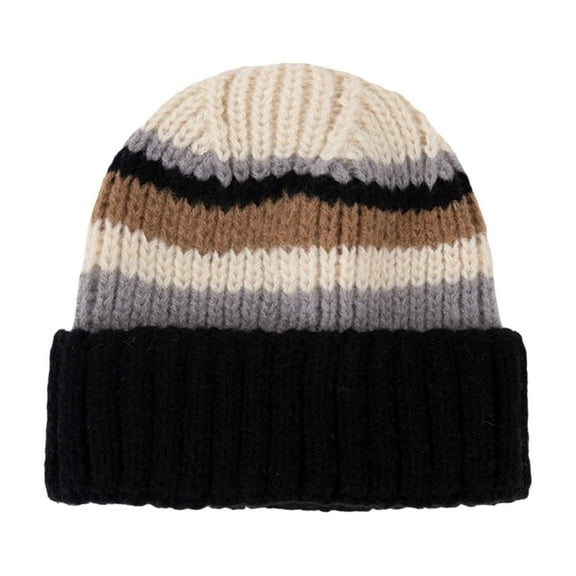 AHTJRT Unisex Skullcaps Fashion Baggy Colorblock Hats Warm Winter Outdoor Sports Snow Ski Caps Stocking Cuffed Crochet Beanie Hats Beige Free Size