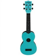 Kala Makala Waterman Soprano Ukulele with Color Top/Black Back (Aqua Blue)