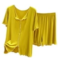 thumbnail image 2 of Kelon Ensembles de Pyjama pour Femmes Liquidation Pyjamas pour Femmes Ensembles de Pyjama pour Femmes 2 Pcs Hauts de Nuit et Ensemble de Shorts de Sommeil Ensemble Doux avec Poches Été, 2 of 4