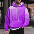 thumbnail image 2 of Timoontee Men's Hooded Sweatshirts Relaxed Fit Long Sleeve Gradient Color Sweatshirts Fall Winter Warm Hoodies Casual Pocket Pullover Tops Purple M, 2 of 5