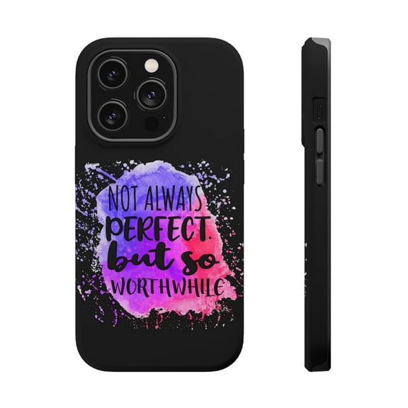 DistinctInk Tough Case for Apple iPhone 15 PRO (6.1" Screen), Compatible with MagSafe Charging - Not Always Perfect But Worthwhile