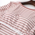 thumbnail image 6 of Plebaso Womens Striped Pajama Tops Sleepwear Womens Short Sleeve Pj Sleep Shirts with Built in Bras, 6 of 9