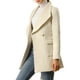thumbnail image 4 of Abrigo largo de mujer elegante con solapa y cinturón en color crema blanco L, 4 of 7