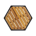 thumbnail image 5 of GDF Studio Taos Outdoor Industrial Acacia Wood Side Table, Teak and Black, 5 of 7