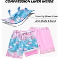 thumbnail image 3 of Boys Swim Trunk with Compression Liner Boxer Brief Double Layer Beach Surf Board Shorts Teen Kids Quick Dry Anti Chafe Swimwear 5-16 Years, 3 of 7