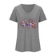 thumbnail image 2 of Camisetas de Cuello Redondo Impreso Gradiente de las Mujeres, Manga Corta Casual Top para el Uso Diario, 2 of 5