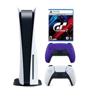 Sony Playstation 5 Disc Version (PS5 Disc) with Extra Purple Controller and Gran Turismo 7 Launch Edition Bundle