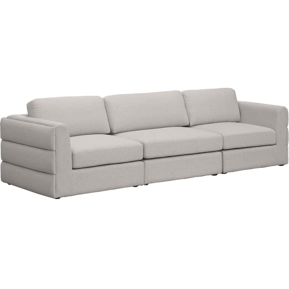 Meridian Furniture Beckham Beige Durable Linen Textured Fabric Modular Sofa