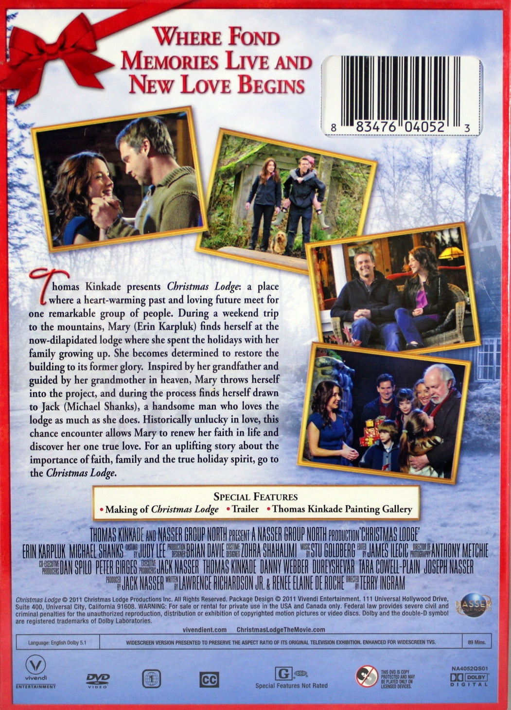 Christmas Lodge (DVD, 2011). Thomas Kinkade Film. Erin Karpluk. Michael  Shanks.