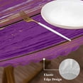 thumbnail image 3 of Purple Wood Grain Round Tablecloth, Fitted Table Cover with Elastic for 45"-54" Round Tables, Farmhouse Plank Retro Country Table Cloth Outdoor Indoor Dinning Party Waterproof Tablecloths, 3 of 7