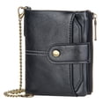thumbnail image 1 of PU Leather Soft Bifold Wallets for Men Purse Keychain Zip Wallet with Chain, 1 of 5