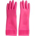 thumbnail image 2 of Guantes de goma de limpieza para lavavajillas, impermeables, reutilizables, guantes de cocina antideslizantes (medianos) Afortunado Sencillez, 2 of 5