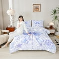 thumbnail image 4 of Castle Fairy 3-Piece Queen Blue Bow Comforter Set, Crystal Princess Floral Bedding, 4 of 8