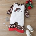 thumbnail image 2 of Penkiiy Newborn Infant Baby Christmas Cartoon Print Leopard Patchwork Romper Jumpsuit kids Baby Easter Romper 9-12 Months White 2023 Summer Deal, 2 of 9
