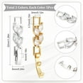 thumbnail image 5 of 1 Box 10Pcs Silver Gold Fold Over Clasp Fold Over Extender Necklaces Extension Bracelets Extenders Cubic Zirconia Foldover Extender Clasps for Jewelry Making Women Adults DIY Crafts, 5 of 7