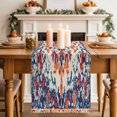 thumbnail image 2 of Orange Blue Ethnic Table Runner 70 Inches Long, Boho Geometric Art Vintage Cotton Linen Table Runners Dresser Scarves, Decorative Fabric Tabletop Scarf Furniture Cover for Home Dinner Party 13"x70", 2 of 9