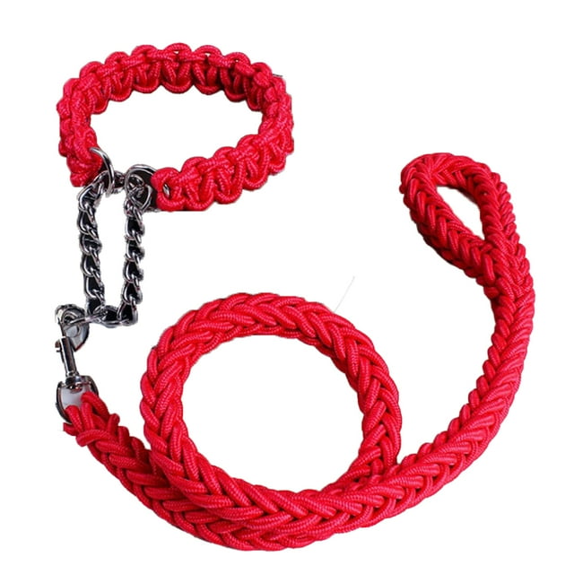Conjunto de collar y correa para perro, correa de cuerda y collar de adiestramiento para perros pequeños, medianos y grandes.