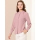 thumbnail image 4 of Blusa de las camisas de manga larga abotonadas del cuello del soporte de la oficina del trabajo de las mujeres Rosa L, 4 of 6