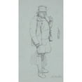thumbnail image 2 of Wilhelm Marstrand 15x24 Black Ornate Framed Double Matted Museum Art Print Titled: Standing Swedish Farmer (1851), 2 of 5
