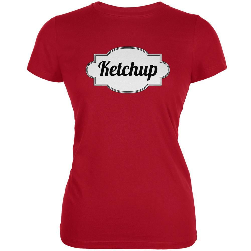 Halloween Women's Juniors Ketchup Costume Red Short Sleeve Graphic Tee