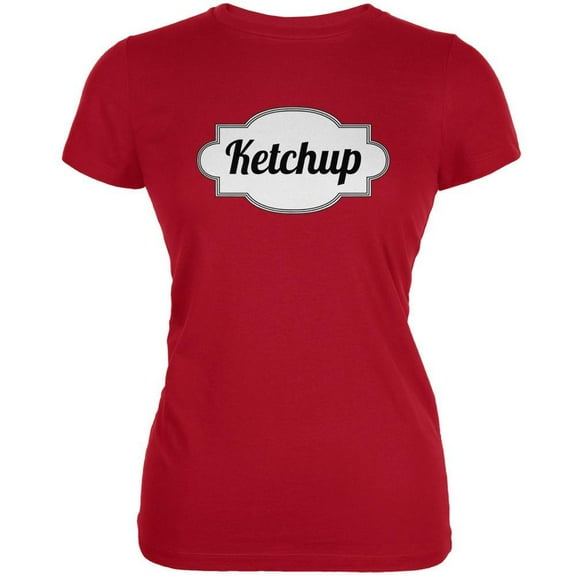 Halloween Women's Juniors Ketchup Costume Red Short Sleeve Graphic Tee