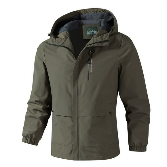 QHFBli Men's Field Jacket Men's Casual Lightweight Hooded Hardshell Jacket for Outdoor Mountaineering and Spring Fall Wear